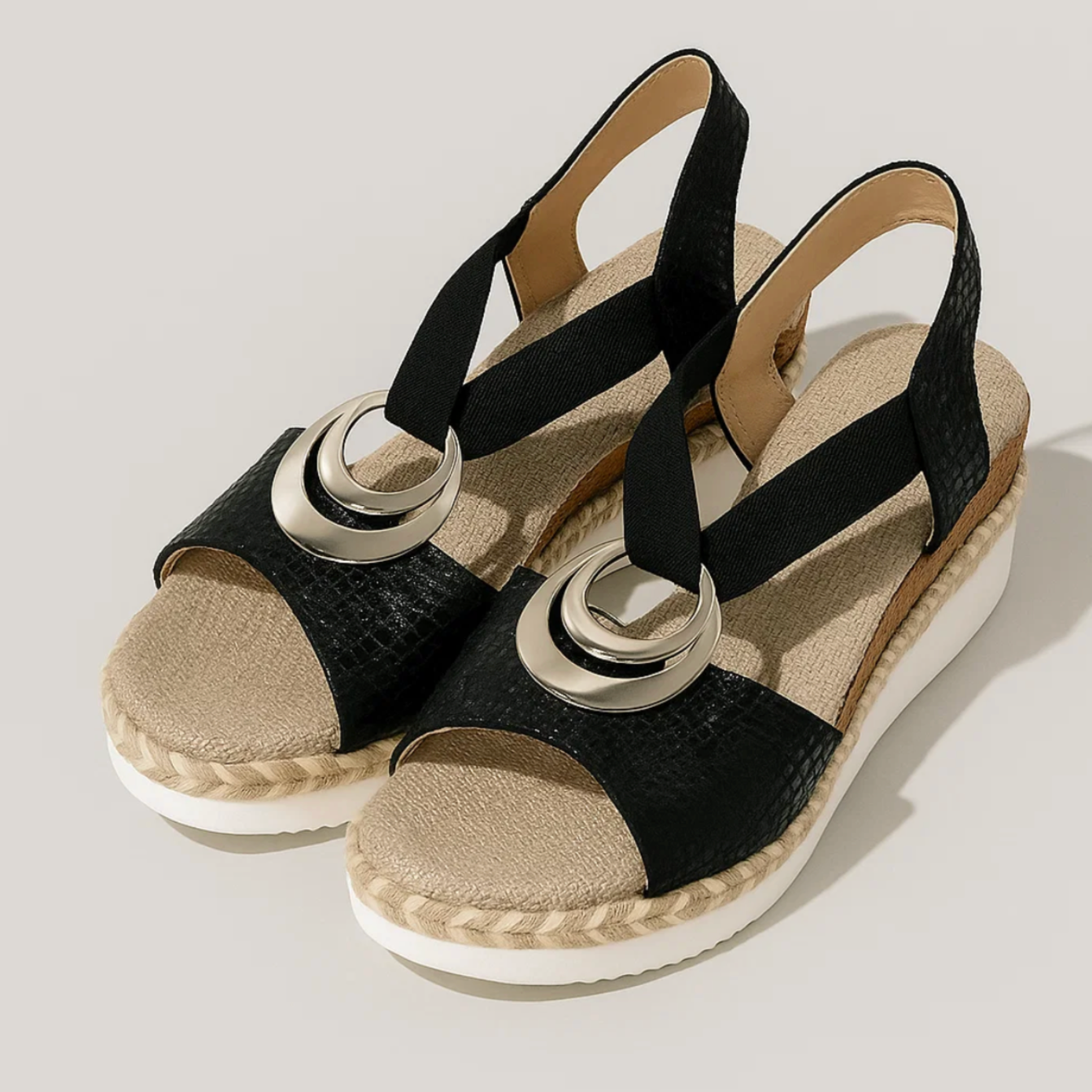 ELENA™ – SANDALER MED SØLVDETALJE OG MODERNE ELEGANCE