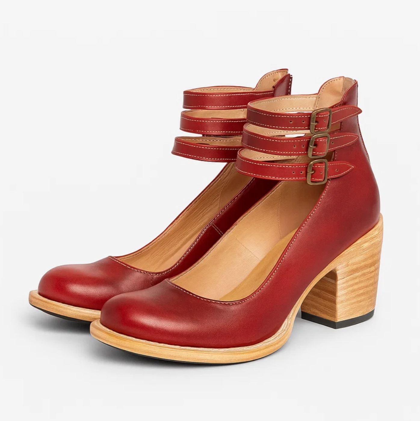 ADELE™ – VINTAGE-INSPIREDE LÆDERPUMPS MED ELEGANT HÆ