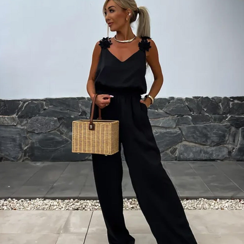 ALVARA™ – ÆRMELOST JUMPSUIT MED VIDDEDE BUKSER