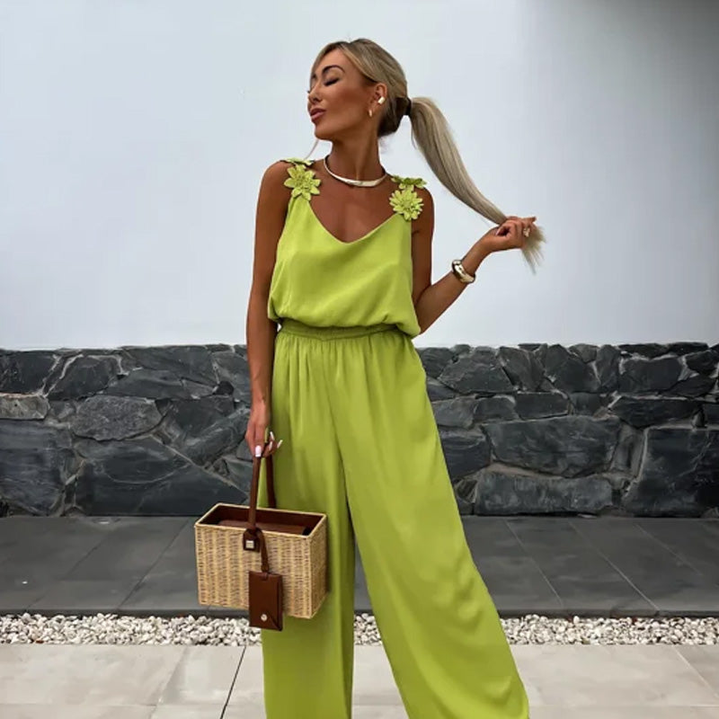 ALVARA™ – ÆRMELOST JUMPSUIT MED VIDDEDE BUKSER