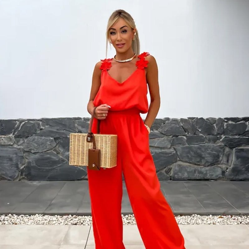 ALVARA™ – ÆRMELOST JUMPSUIT MED VIDDEDE BUKSER